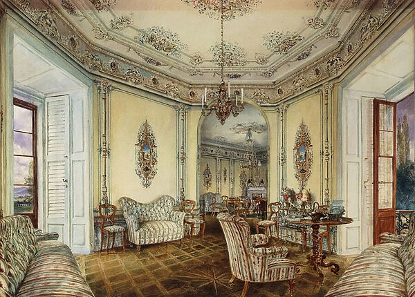 Interior view of the Salon of a Castle in Obertwaltersdorf