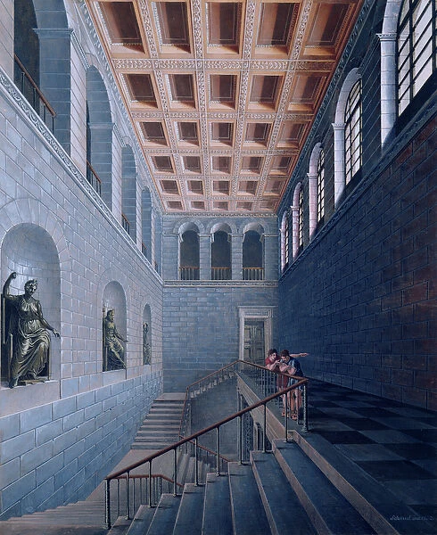 Interior view of a staircase, design for a castle in Koestritz