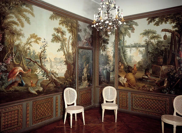 Internal view of the Salon dearteau realized by Jean Baptiste Huet (1745-1811)