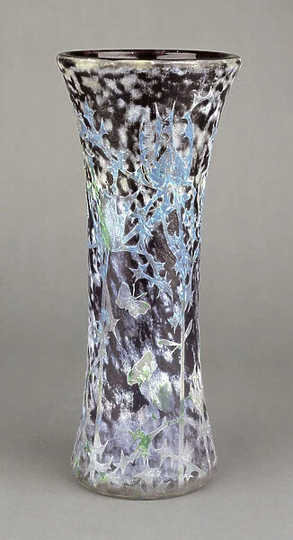 Internally decorated and acid-cut trumpet vase by Auguste Daum (1853-1909) (glass)