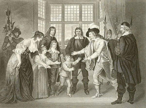 The interview of Charles I with his children (engraving)
