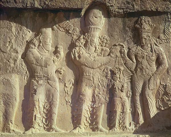 Investiture of Narses by the Goddess Anahita, Sasanian, 226-651 AD (stone)