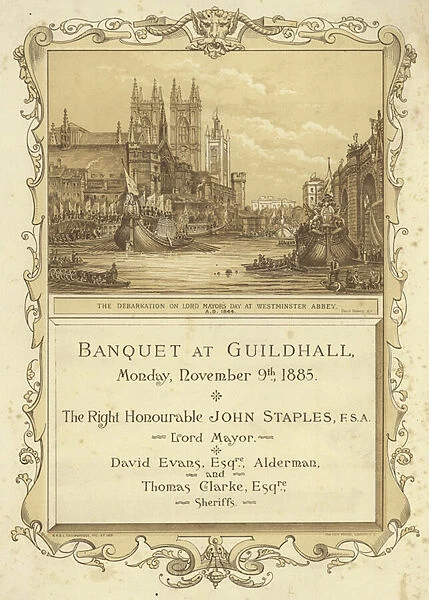 Invitation to a Banquet at Guildhall (engraving)