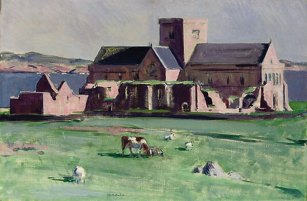 Iona Abbey from the northwest (oil on canvas)