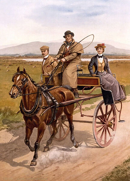 Irish Jaunting Car, c. 1895 (colour litho)