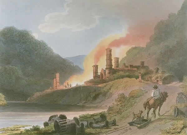 Iron Works, Coalbrook Dale, from Romantic and Picturesque Scenery of England and Wales