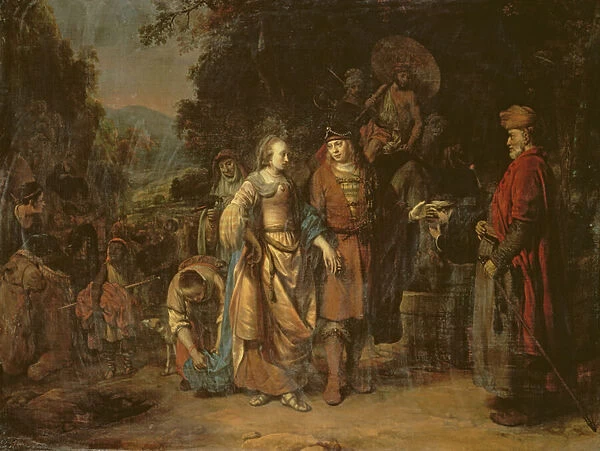 Isaac and Rebecca by the Well of Lahai-roi (oil on canvas)
