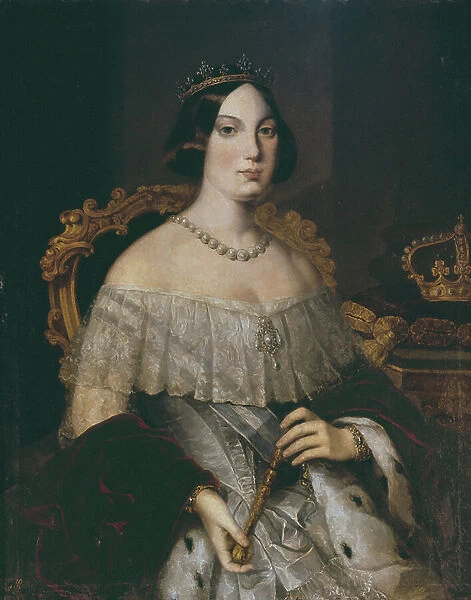 Isabella II, Queen of Spain (oil on canvas)