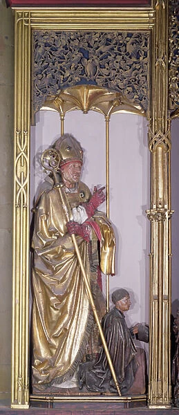 The Isenheim Altarpiece, Saint Augustine, c. 1490 (gold paint on wood)