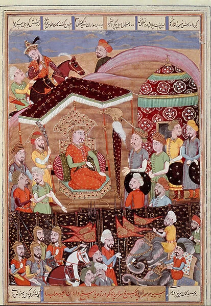 Islamic Art: 'Sohrab (Saharab) looks at the black tent of the leaders of