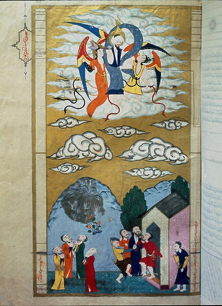 Islamic Representation of the Ascent of the Prophete Isa (Isa ibn Marym