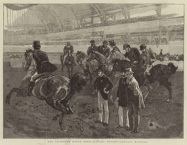 The Islington Horse Show, judging Weight-Carrying Hunters (engraving)