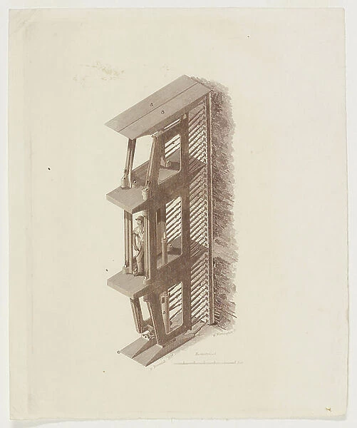 Isometrical sketch of one of the Twelve Iron Frames forming the Shield, c. 1818-39 (sketch on wove paper, derived from woodcut)