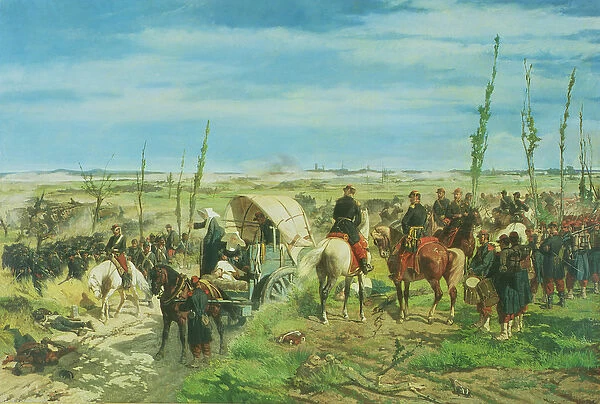 The Italian Camp at the Battle of Magenta, June 1859 (oil on canvas)