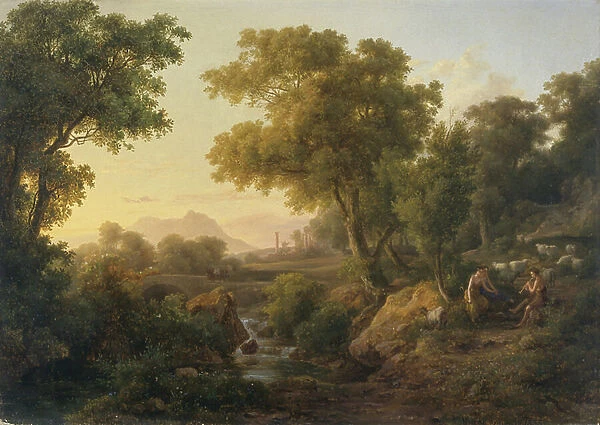 Italian Classical Landscape (oil on canvas)