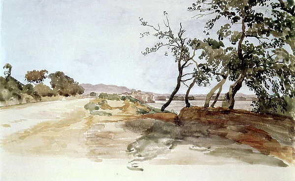 Italian countryside, watercolour by Alexander Ivanov (1806-1858), Russian painter