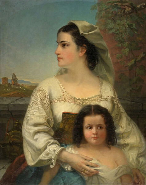 Italian Mother and Child, 1868 (oil on canvas)