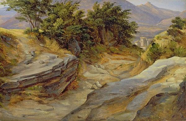 Italian Mountain Landscape, c. 1824 (w  /  c on paper)