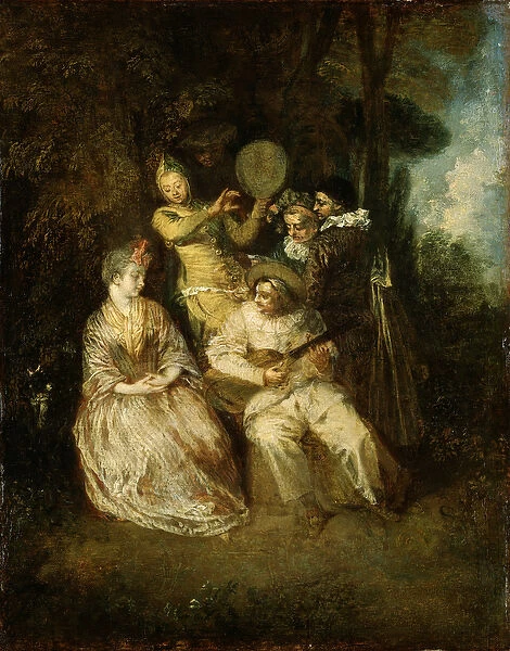 The Italian Serenade (oil on panel)