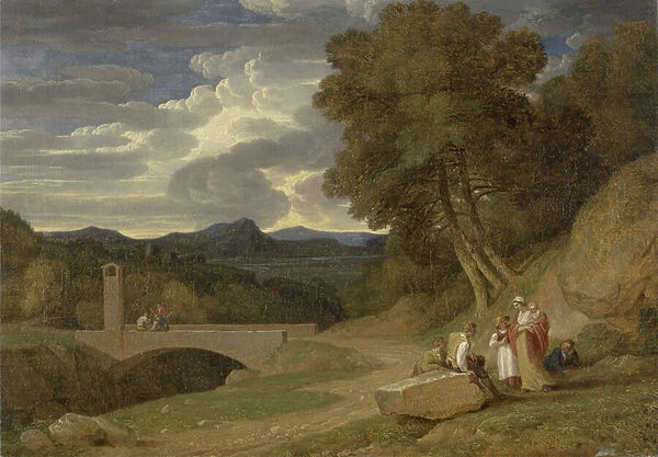 An Italianate Landscape (oil on canvas)