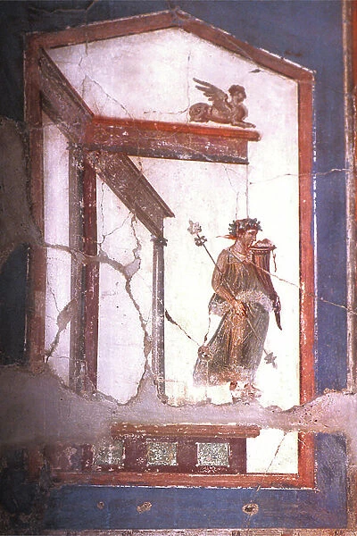 Italy: Archaeological site of Pompei at the foot of the Vesuve: Wall fresco