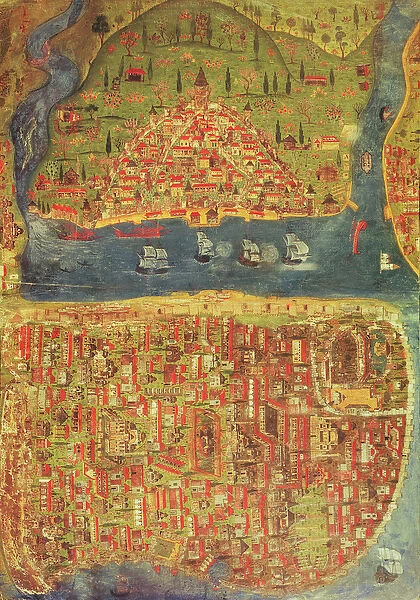 IUK T. 5964 View of Istanbul (gouache on paper)