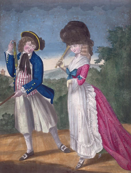 Jack Oakham Throwing Out a Signal for an Engagement, 1781 (colour litho)