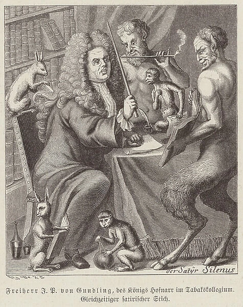 Jacob Paul von Gundling, German historian (engraving)
