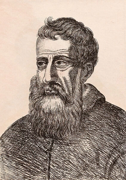 Jacopo Tintoretto, illustration from 75 Portraits Of Celebrated Painters From
