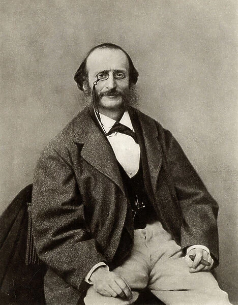 Jacques Offenbach (1819-1880) born Jakob Levy Eberst Offenbach at Cologne. German-born French opera-comique composer and conductor (b / w photo)