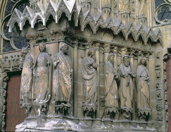 Jamb figures from the left hand side of the central portal, west facade