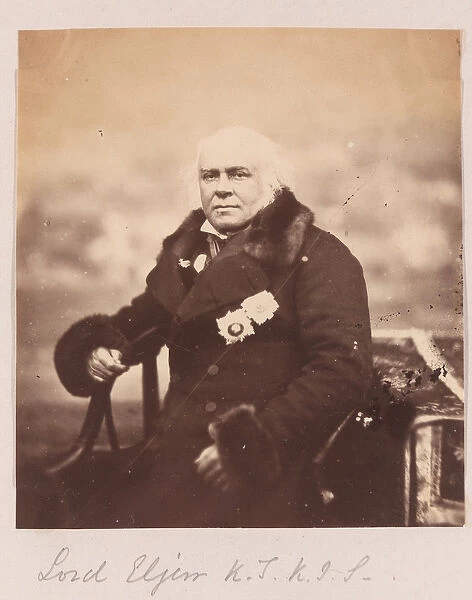 James Bruce eighth Earl of Elgin, 1860 (b  /  w photo)