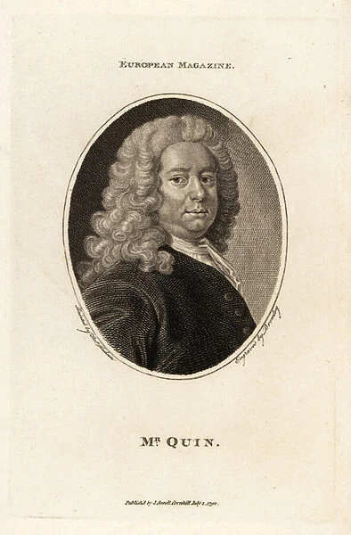 James Quin, English actor and duellist. 1769 (engraving)