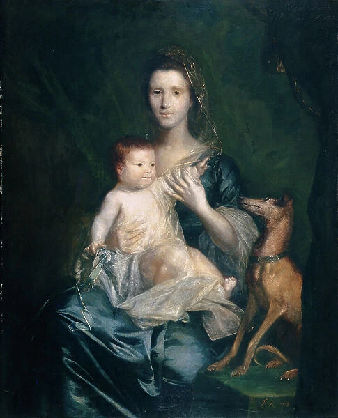 Jane Hamilton, Wife of 9th Lord Cathcart, and Her Daughter Jane, Later Duchess of Atholl, 1754-55 (oil on canvas)