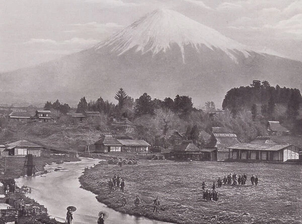 Japan: Mount Fujiyami (b  /  w photo)