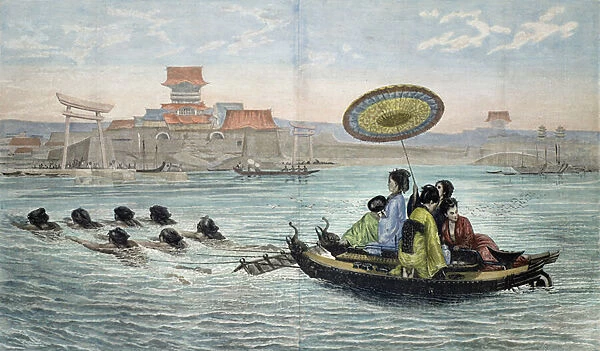 The Japanese Barque (coloured litho)