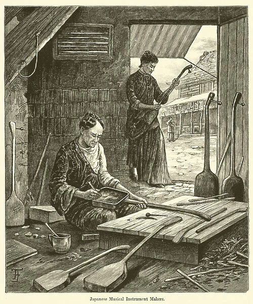 Japanese Musical Instrument Makers (engraving)