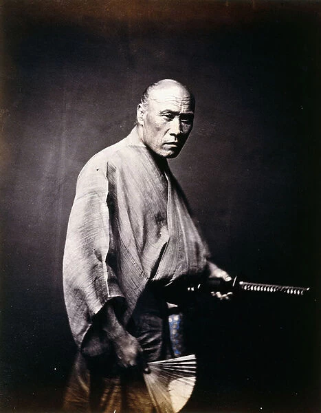 A Japanese Samurai, c. 1864-1866 (albumen print, hand tinted)