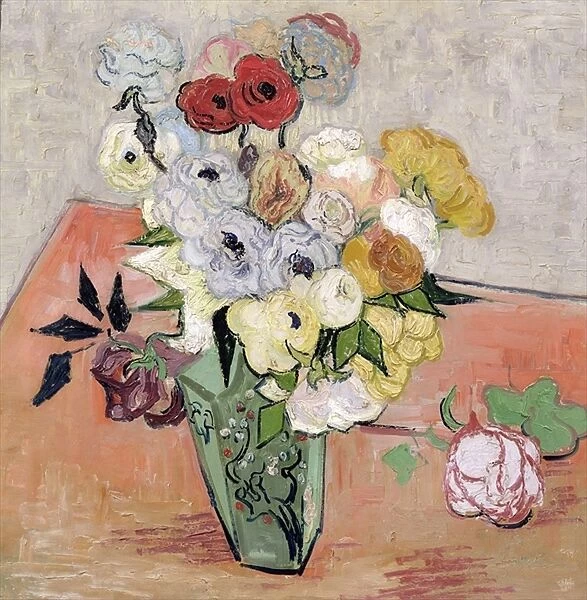 Japanese Vase with Roses and Anemones, 1890 (oil on canvas)