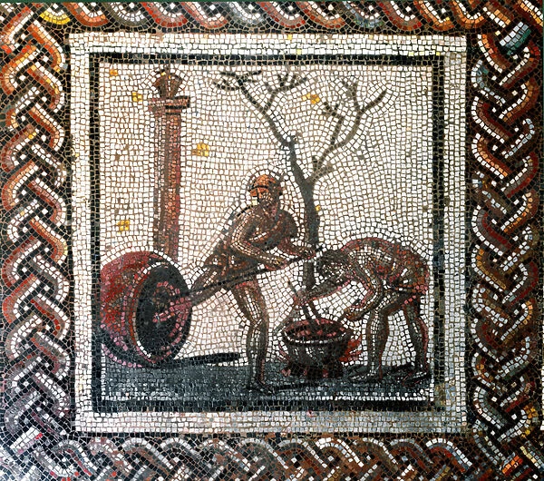 Jar poistering scene. (mosaic, end 2nd, beginning of 3rd century)