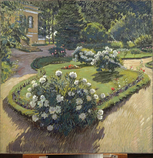 Un jardin (A Garden) - Oeuvre de Sergei Arsenyevich Vinogradov (1869-1938), gouache et pastel sur papier, 1910, art russe, 20e siecle - State Art Museum, Irkoutsk (Russie)