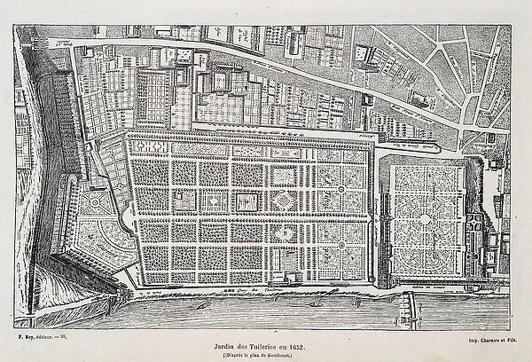 Jardin des Tuileries en 1652 (after the plan of Gomboust) - in '