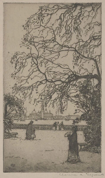 Jardini Public, Venice, 1906 (etching)