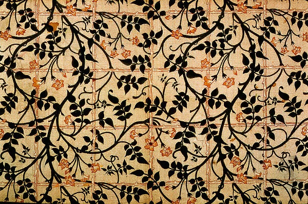 Jasmine trail curtain design, 1868-70 (printed cotton)