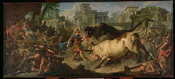 Jason Taming the Bulls of Aeetes, 1742 (oil on canvas)