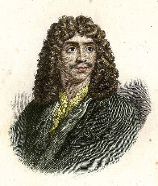 Jean Baptiste Poquelin dit Moliere (1622 - 1673) engraved by Giraut
