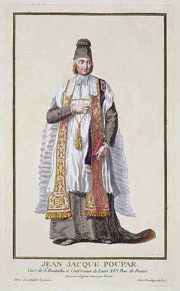 Jean-Jacques Poupar from Receuil des Estampes, Representant les Rangs et les Dignites, suivant le Costume de toutes les Nations existantes, published 1780 (hand-coloured engraving)