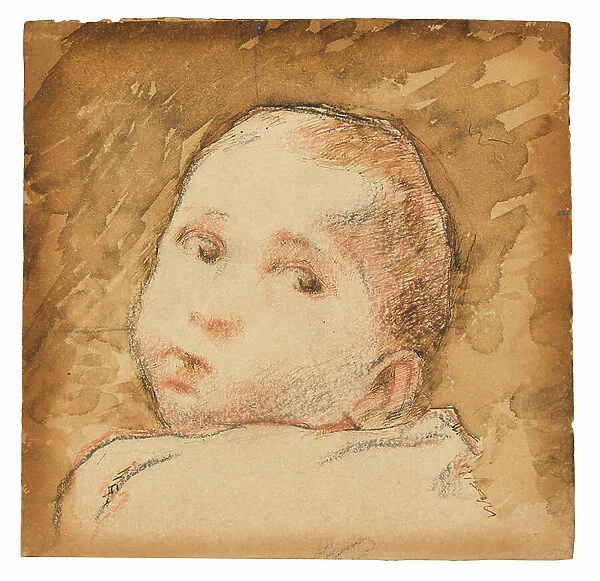 Jean Rene Gauguin, 1881 (chalk, brush and wash with pen and ink on paper)