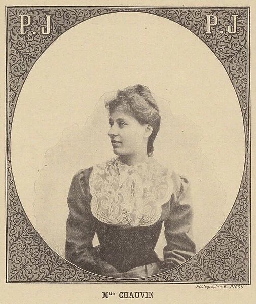 Jeanne Chauvin, the second woman to obtain a law degree in France (litho)