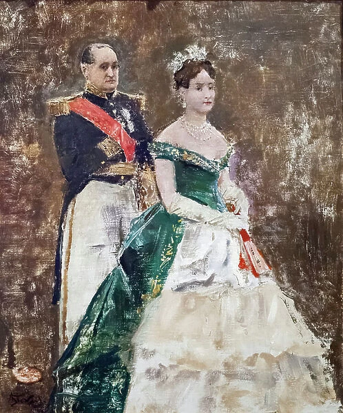 Jerome Bonaparte and his daughter Mathilde, 1889, (oil on canvas)